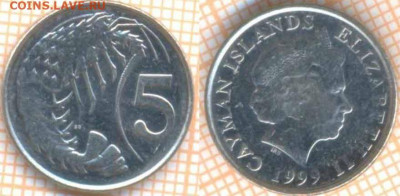 Каймановы острова 5 центов 1999 г., до 17.07.2020 г. 22.00 п - Кайманы 5 центов 1999 1256