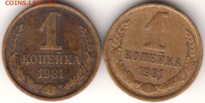 1 копейка 1981 г. 2-е разновидности до 18.07. 20 г. в 23.00 - 031