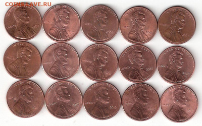 США: ДАЙМы(10 центов), НИКЕЛЬ(5 центов), ОДНОЦЕНТОВИКИ - 1 Cent-15st P