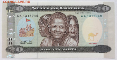 Эритрея 20 накфа накф фауна животные верблюд UNC АНЦ Пресс - eritreja_20_nakfa_nakf_fauna_zhivotnye_verbljud_unc_anc_press