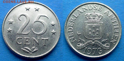 Нид. Антильские острова - 25 центов 1976 года до 20.07 - Нидерландские Антильские острова 25 центов, 1976