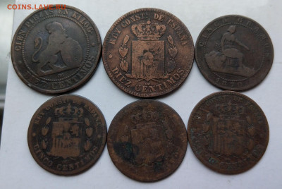 Испания 5 и 10 сентимо 1870-1879 ФИКС до 15.07 - IMAG7499~2