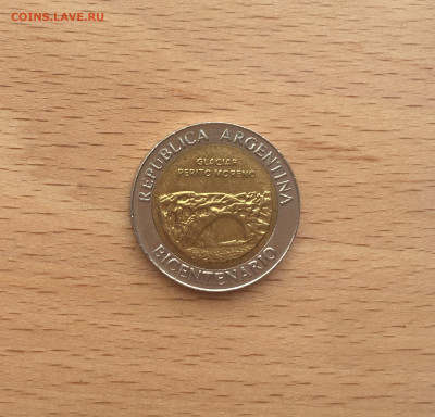 биметалл Аргентина 1 песо 2010 ледник Перито-Морено - IMG_2582.JPG