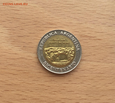биметалл Аргентина 1 песо 2010 ледник Перито-Морено - IMG_2584.JPG