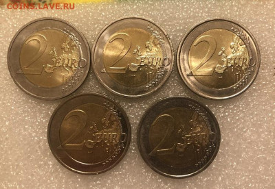 Юбилейные евро двушки 5 штук. - 29A0E59F-D8F2-4981-BA44-4FF26B5936EA