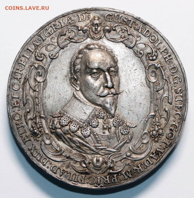 Медаль Густав Адольф 1632 битва при Брейтенфельде сереброЁ - 44.JPG