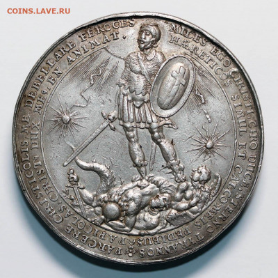 Медаль Густав Адольф 1632 битва при Брейтенфельде сереброЁ - 444.JPG