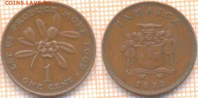 Ямайка 1 цент 1972 г., до 22.07.2020 г. 22.00 по Москве - Ямайка 1 цент 1972   1313