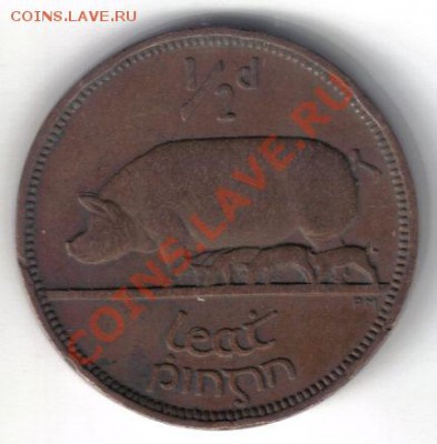 2 пенни 1946 до 12.09 21.00мск - Ирландия 1,2 пенни 1946-1