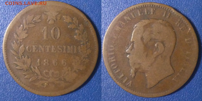 Италия Король Виктор Эммануил II 10 чентезимо, 1863 (406) - ит1