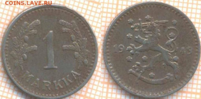 Финляндия 1 марка 1943 г., до 22.07.2020 г. 22.00 по Москве - Финляндия 1 марка 1943 1334