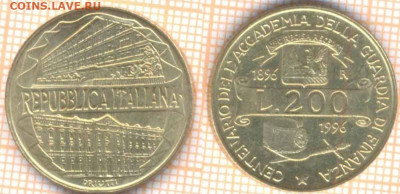 Италия 200 лир 1996 г., до 22.07.2020 г. 22.00 по Москве - Италия 200 лир 1996 917