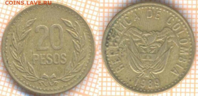 Колумбия 20 песо 1989 г., до 22.07.2020 г. 22.00 по Москве - Колумбия 20 песо 1989 935