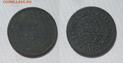 Нотгельды Германии. Обзорная тема. - 5 пф. 1917г. Вассербург.JPG