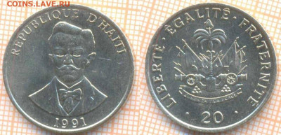 Гаити 20 сантимов 1991 г., до 22.07.2020 г. 22.00 по Москве - Гаити 20 центов 1991 940