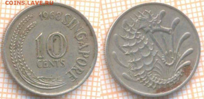 Сингапур 10 центов 1968 г., до 22.07.2020 г. 22.00 по Москве - Сингапур 10 центов 1968 1389