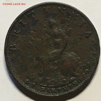 фартинг 1799 года Британия - 76A78127-B4B3-45E1-B6A5-51ACABFD9393
