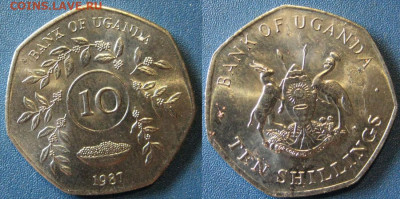 УГАНДА 10 шиллингов 1987г до 27-07 В 22-00 мск - уганда 10