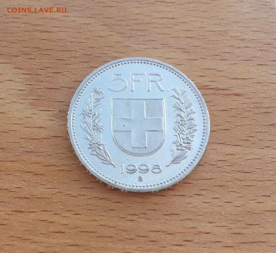 Швейцария 5 франков 1998 - 2