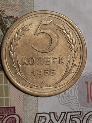 5 копеек 1955 год.Супер!!! до 30.07 в 22-20 - штемп.блеск 001