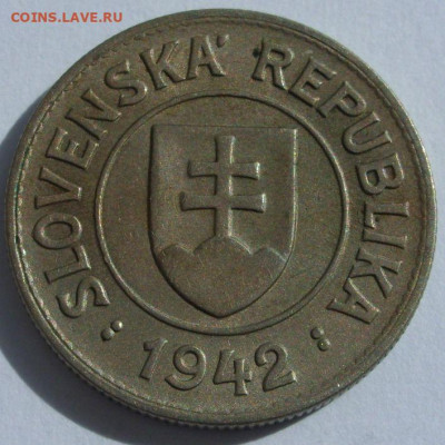 Германия, иностранщина (наборы, на вес, евро), царизм, СССР. - 1 крона Словакия 1942 - 2