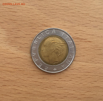 биметалл Италия 500 лир 1996 70 лет Институт Статистики - IMG_3360.JPG