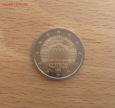 биметалл 2 евро Эстония 2019 Университет Тарту - IMG_3407.JPG