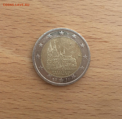 биметалл Германия 2 евро 2011 Северный Рейн - Вестфалия - IMG_3422.JPG