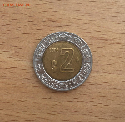 биметалл Мексика 2 песо 2005 - IMG_3442.JPG