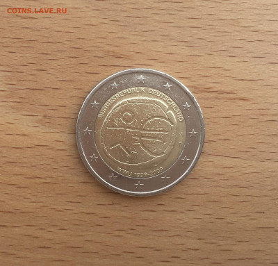 биметалл Германия 2 евро 2009 10 лет введения евро - IMG_3446.JPG