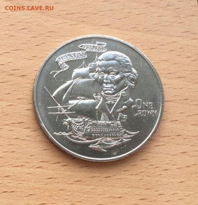 Крона Шайба Гибралтар 1 крона 1980 Горацио Нельсон корабль - krona_shajba_gibraltar_1_krona_1980_175_let_so_dnja_smerti_goracio_nelson_korabl_parusnik_flot