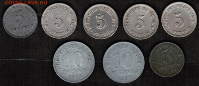 Монеты Германской империи - 8 штук (1906-1921 год) - CCI20072020_00000