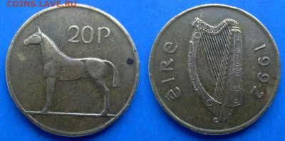 Ирландия - 20 пенсов 1992 года (Фауна) до 8.08 - Ирландия 20 пенсов, 1992