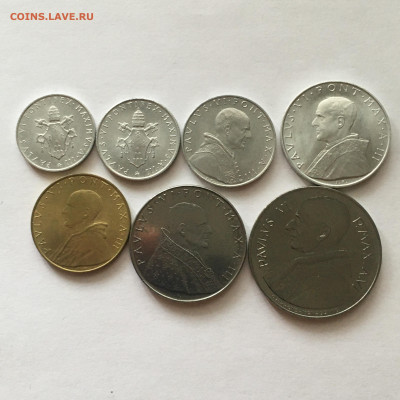 Ватикан 1965г 7 монет от 1 до 100 лир - image-02-08-20-12-33
