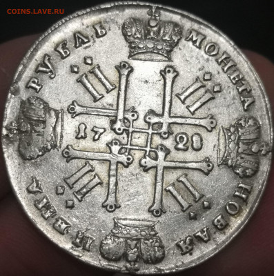 Рубль 1728 год со звездой на груди - 2
