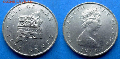 Остров Мэн - 5 пенсов 1976 года (РМ) до 11.08 - Остров Мэн 5 пенсов, 1976