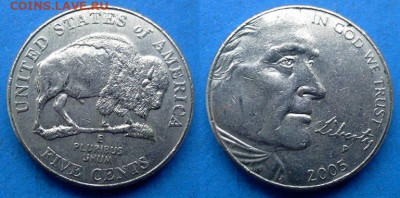 Р) до 11.08 - США 5 центов, 2005