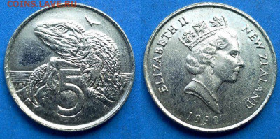 Новая Зеландия - 5 центов 1998 года (Фауна) до 11.08 - Новая Зеландия 5 центов, 1998