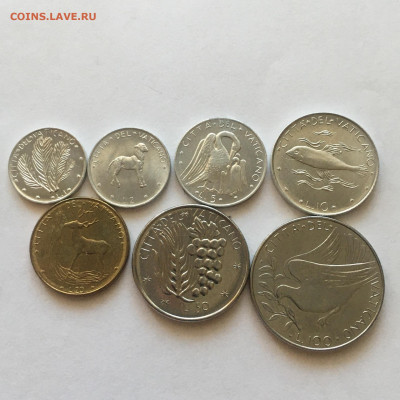 Ватикан 1977 год 7 монет от1 до 100 лир - image-05-08-20-04-57-1