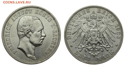 Саксония. 3 марки 1909 г. Фридрих. До 11.08.20. - DSH_8196.JPG
