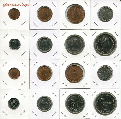 Маврикий подборка 1цент-10Рупий 1971 до 09.08.20 22-00 мск - Mauritius 1971 1c-10R