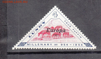 Великобритания острова Лэнди 1961 1м 4р надпечатка до 11 08 - 7а