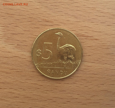 Уругвай 5 песо 2011 птица Нанду фауна - IMG_3829.JPG