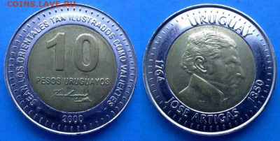 Уругвай - 10 песо 2000 года (БИМ) до 15.08 - Уругвай 10 песо, 2000