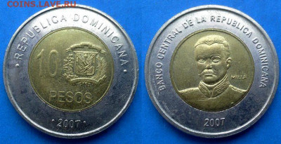 Доминикана - 10 песо 2007 года (БИМ) до 15.08 - Доминикана 10 песо, 2007