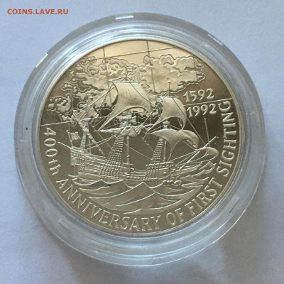 Фолклендские острова 5 фнтов 1992г "Открытие островов" - image-10-08-20-05-53-1
