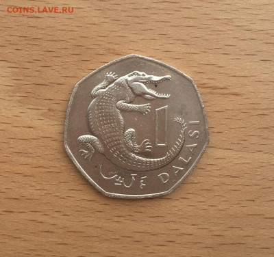 Гамбия 1 даласи 1987 Фауна Крокодил - gambija_1_dalasi_1987_krokodil_fauna