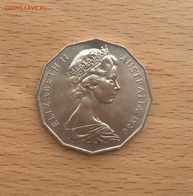 Австралия 50 центов 1980 кенгуру птица Эму фауна - IMG_3953.JPG