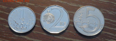 ЧЕХИЯ - 1, 2, 5 крон 3 штуки до 18.08, 22.00 - Чехия набор 1, 2, 5 крон_1