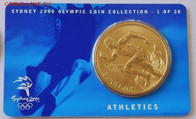 Крона Шайба Австралия 5$ долларов 2000 Легкая атлетика - krona_shajba_avstralija_5_dollarov_2000_legkaja_atletika_blister_olimpiada_sidnej_olimpijskie_igry